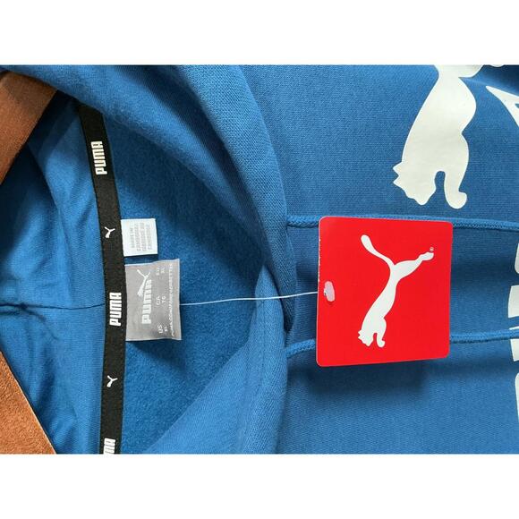 PUMA Blue Men's Hoodie with Logo - Picture 3 of 8